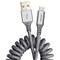 Ventev Chargesync Helix Coiled USB A to USB C Cable, Heather Gray COILCABACVNV - alternate 1